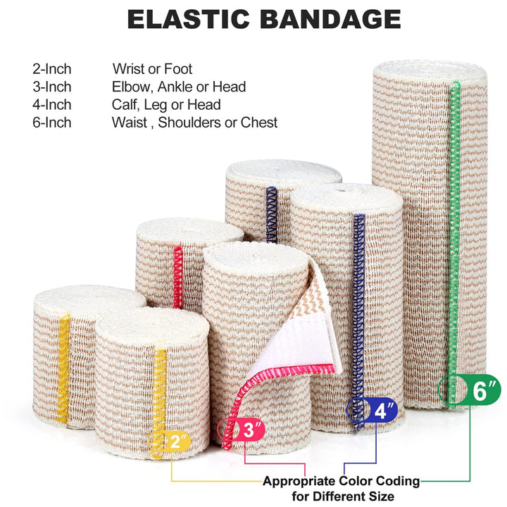 Premium Elastic Bandage Wrap 5-15cm Cotton Latex Free Compression Sports First Aid Image 3