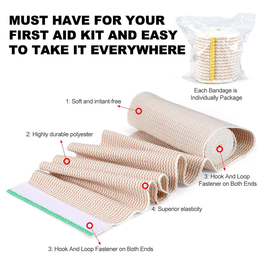 Premium Elastic Bandage Wrap 5-15cm Cotton Latex Free Compression Sports First Aid Image 4