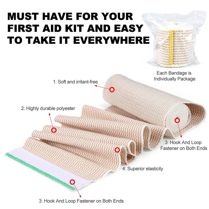 Premium Elastic Bandage Wrap 5-15cm Cotton Latex Free Compression Sports First Aid Image 4