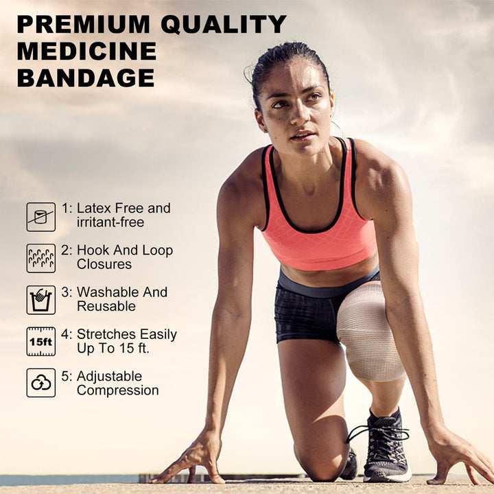 Premium Elastic Bandage Wrap 5-15cm Cotton Latex Free Compression Sports First Aid Image 9