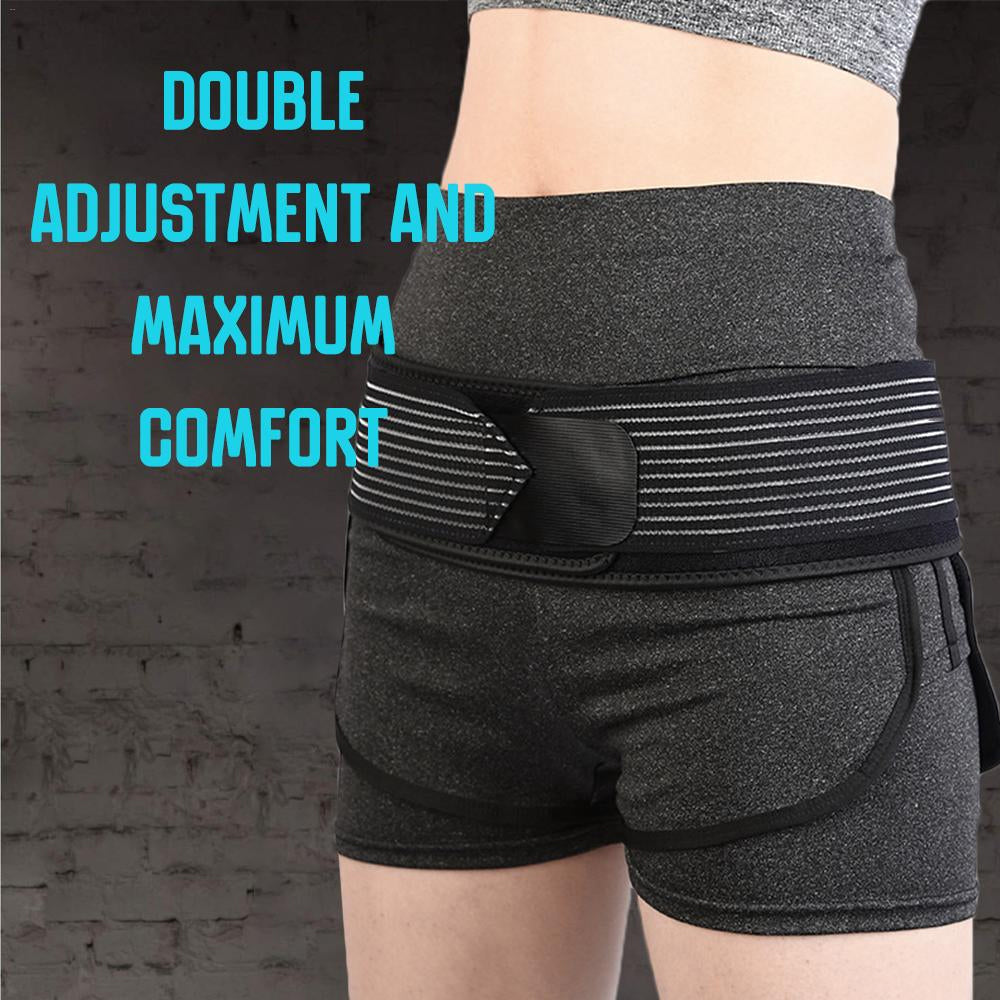 Sacroiliac SI Hip Belt Black Adjustable Pain Relief for Sciatica Lower Back Size M/L Image 2