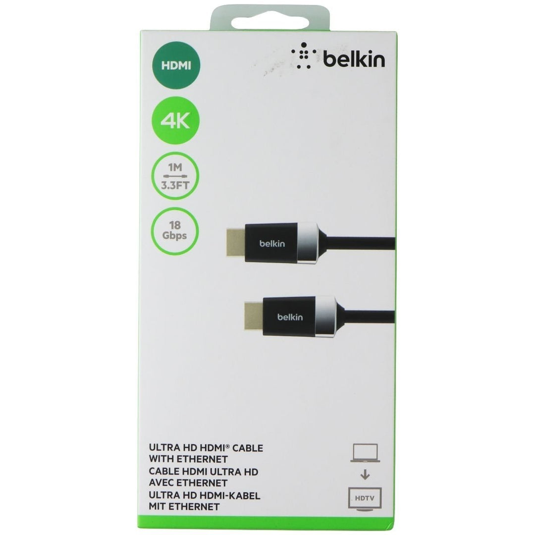 Belkin 1M Ultra HD HDMI Cable with Ethernet - Black Image 1