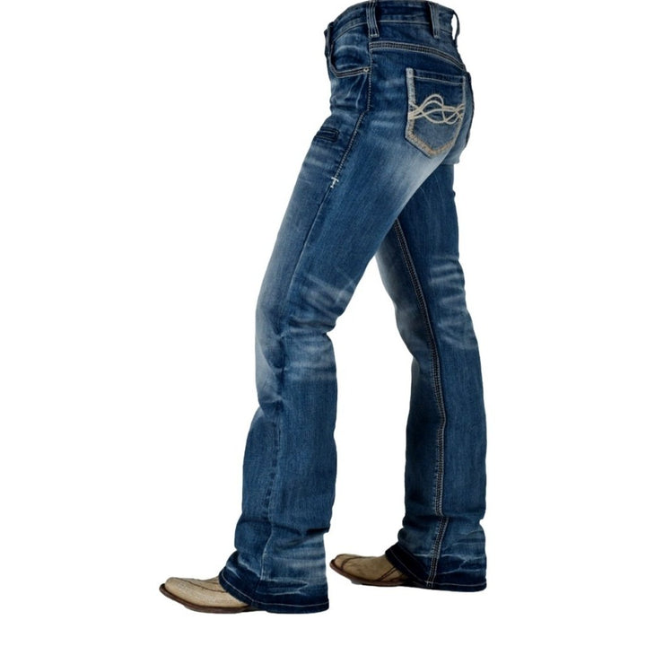 Cowgirl Tuff Western Jeans Womens Ice Bootcut Medium Wash JICEBT Image 3