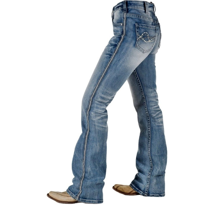 Cowgirl Tuff Western Jeans Womens Savvy Bootcut Medium Wash JSAVVY Image 3