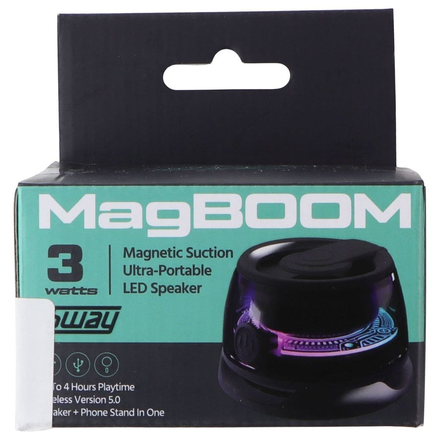 Sway MagBoom 3 Watt Magnetic Suction Bluetooth Portable LED Speaker - Black Image 1