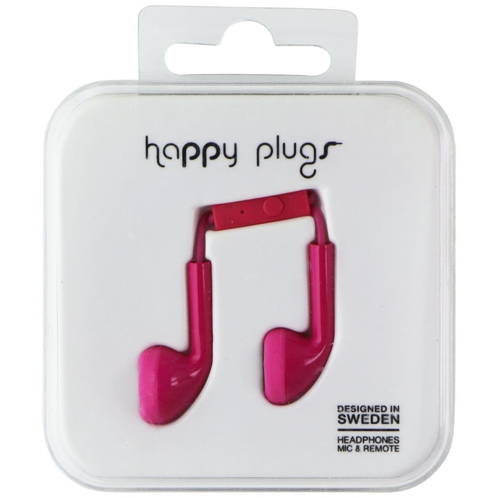 Happy Plugs Wired Earbud Headphones with Mic and Remote (7909) - Cerise (Pink) Image 1