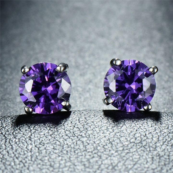 Solid Real 925 Sterling Silver Crystal CZ Stud Post Earrings Small Image 6