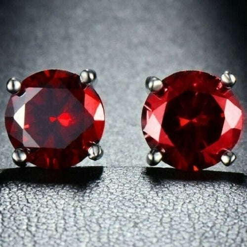 Solid Real 925 Sterling Silver Crystal CZ Stud Post Earrings Small Image 8