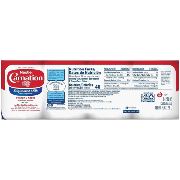 Carnation Evaporated Milk 12 Ounce (Pack of 8) Image 2