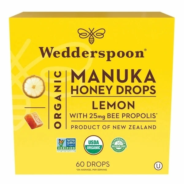 Wedderspoon Organic Manuka Honey Lemon Drops 60 Count Image 1