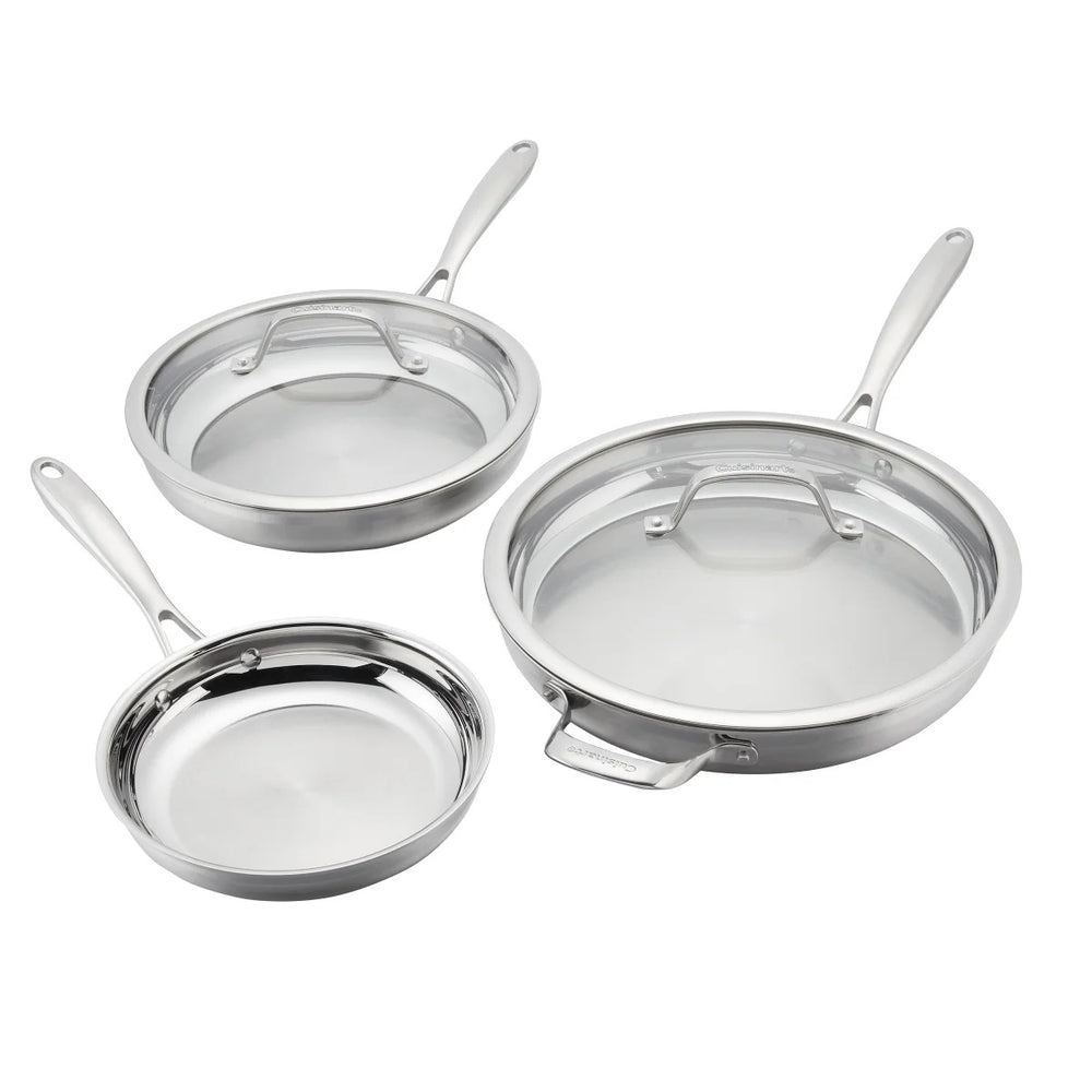 Cuisinart Tri-Ply Clad Stainless Steel 5 Piece Skillet Set Image 2