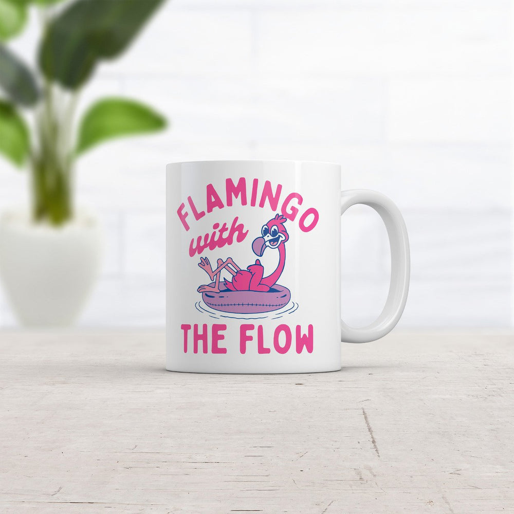 Flamingo With The Flow Mug Funny Sarcastic Animal Graphic Coffee Cup-11oz Image 2