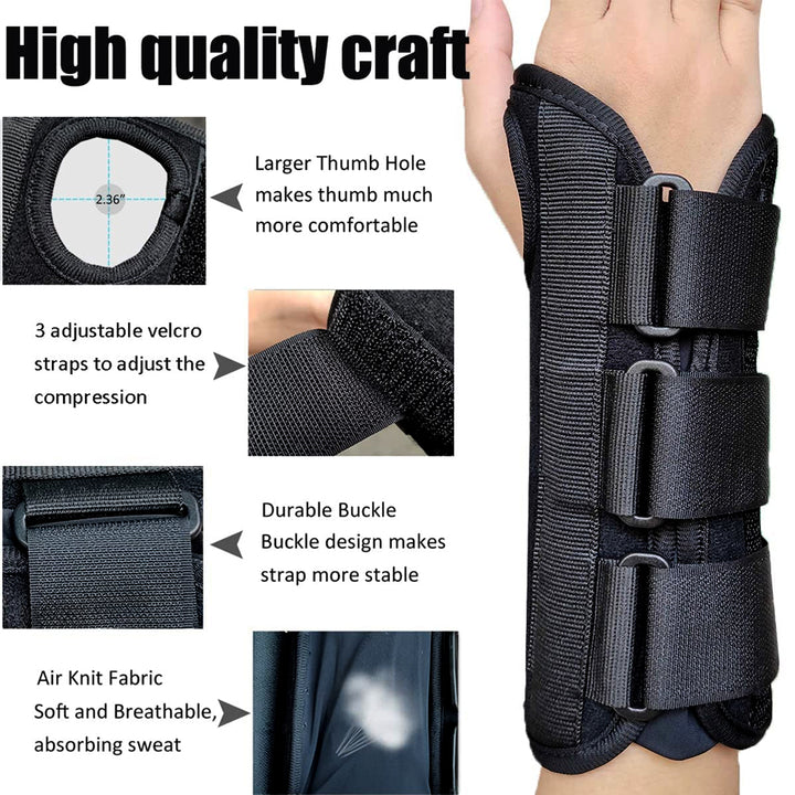 GOMOREON Wrist Brace for Carpal Tunnel Adjustable Support Splint One Size Black Image 6