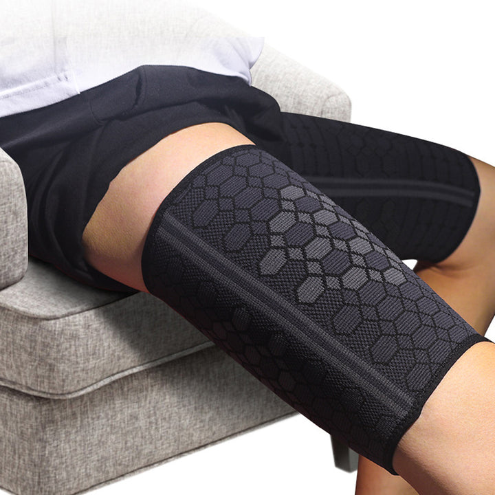 GOMOREON Thigh Compression Sleeve Men Women Quad Hamstring Support Nylon Size S-M-L Image 6