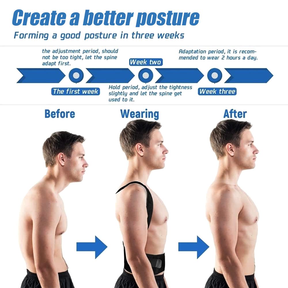 Magnetic Therapy Posture Corrector Back Support Belt Adjustable for Men Women Image 6