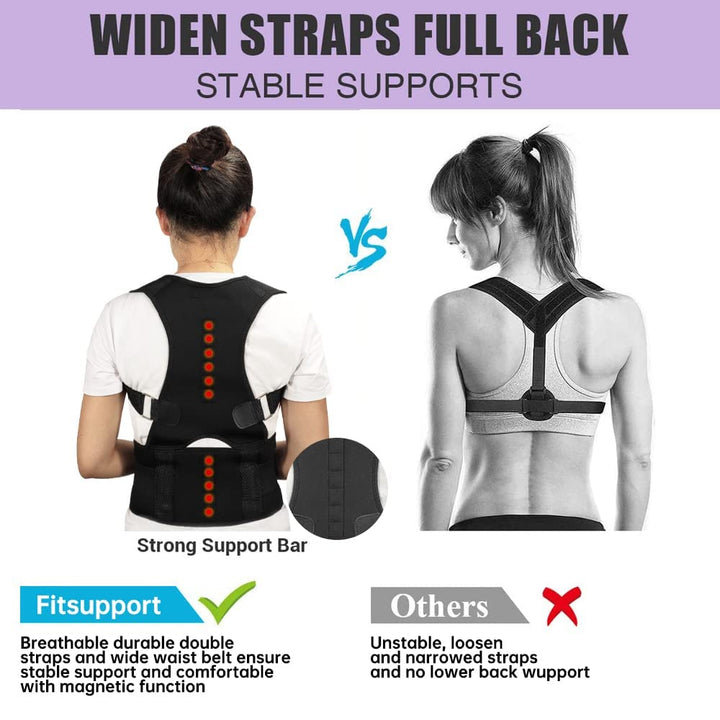 Magnetic Therapy Posture Corrector Back Support Belt Adjustable for Men Women Image 7