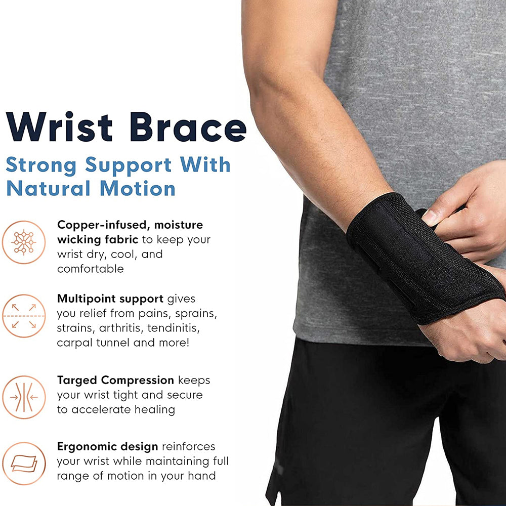 Carpal Tunnel Wrist Brace Splint for Men Women Black Gray Beige Sizes S M L XL Image 4