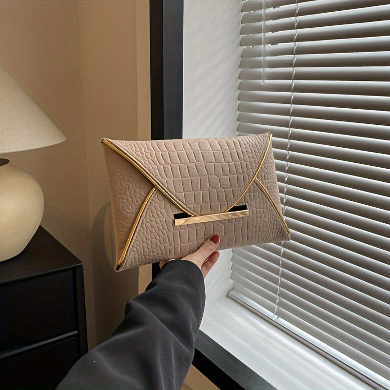 Chic Solid Color Envelope Clutch - Fashionable Womens Evening Purse with Polyester Lining Perfect for Weddings and Image 2