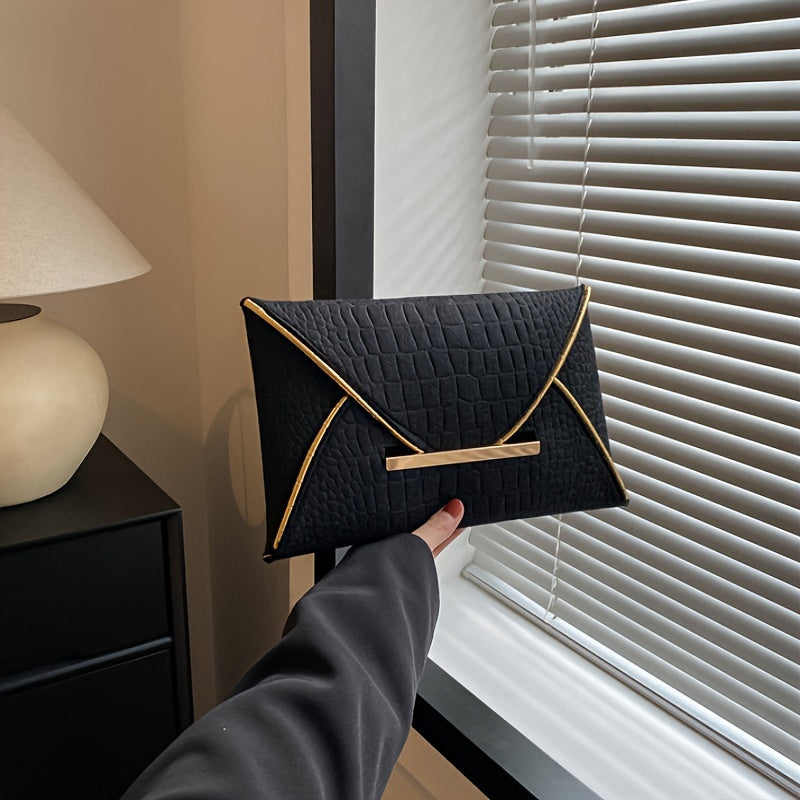 Chic Solid Color Envelope Clutch - Fashionable Womens Evening Purse with Polyester Lining Perfect for Weddings and Image 6