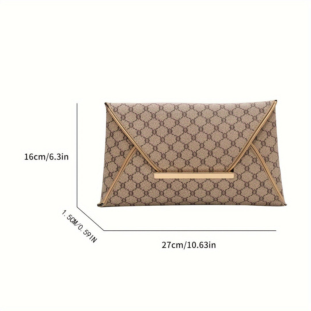 Classic Elegant Envelop Clutch Wallet Womens Retro Style Pattern Coin Purse Large Capacity Purse Image 3