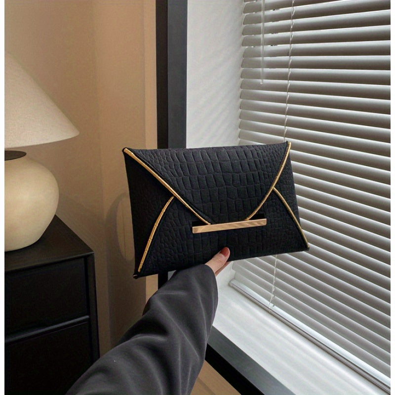 Chic Solid Color Envelope Clutch - Fashionable Womens Evening Purse with Polyester Lining Perfect for Weddings and Image 12