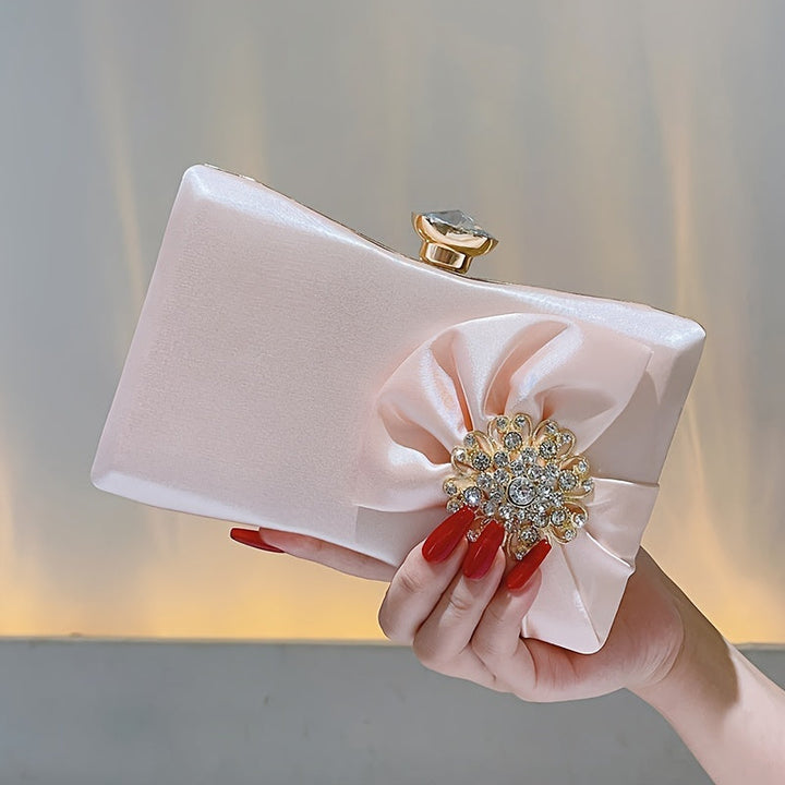 Elegant Rhinestone Decor Evening Bag Classic Formal Dinner Handbag Womens Stylish Clutch Purse For Party Wedding and Image 4