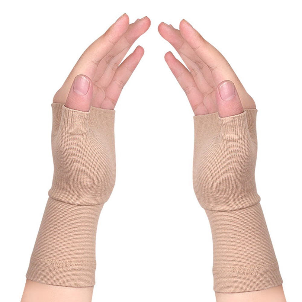 Compression Arthritis Gloves Unisex Support Sleeve Black Beige S M L XL Image 7