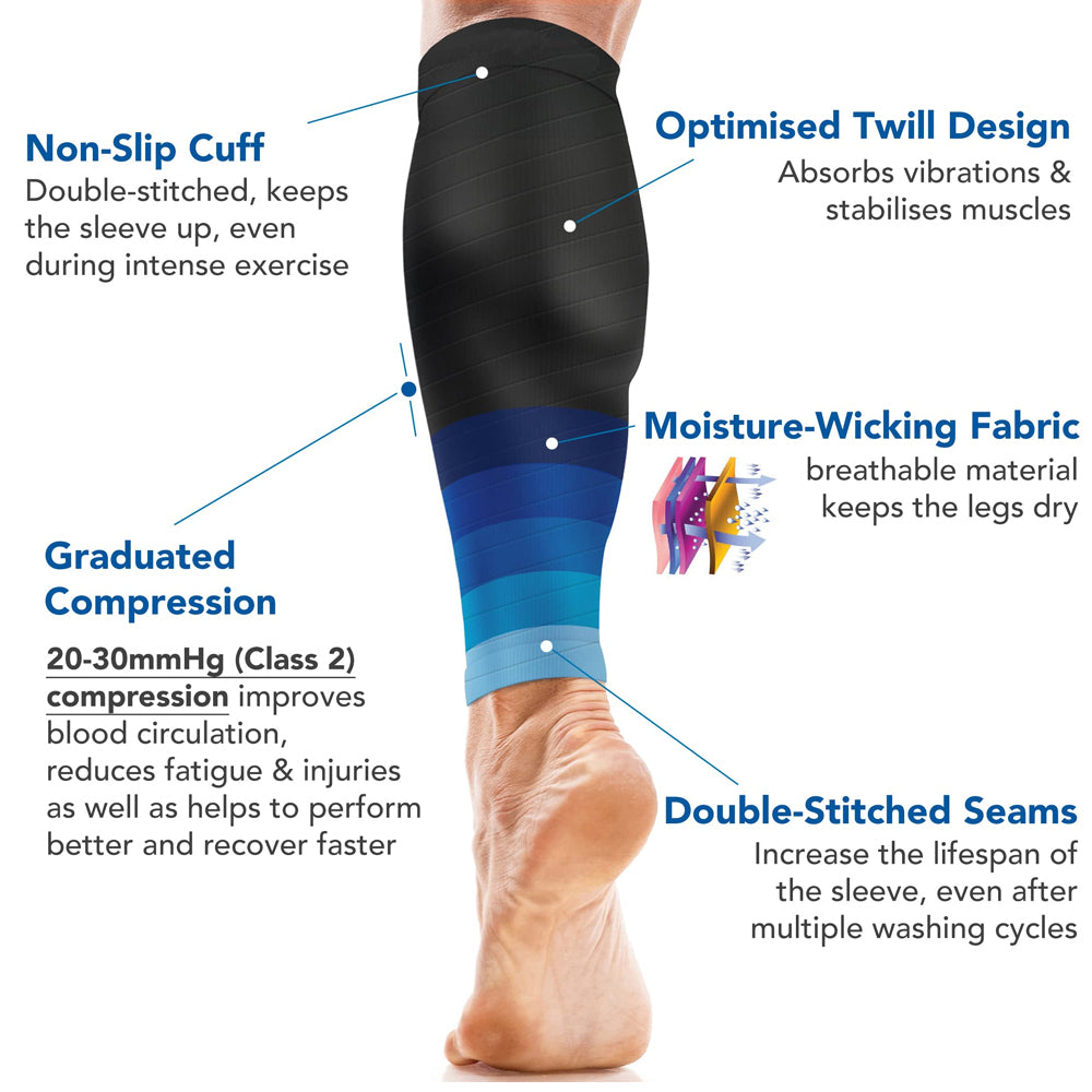 Calf Compression Sleeves for Men Women 20-30mmHg Shin Splints Support Socks Image 3