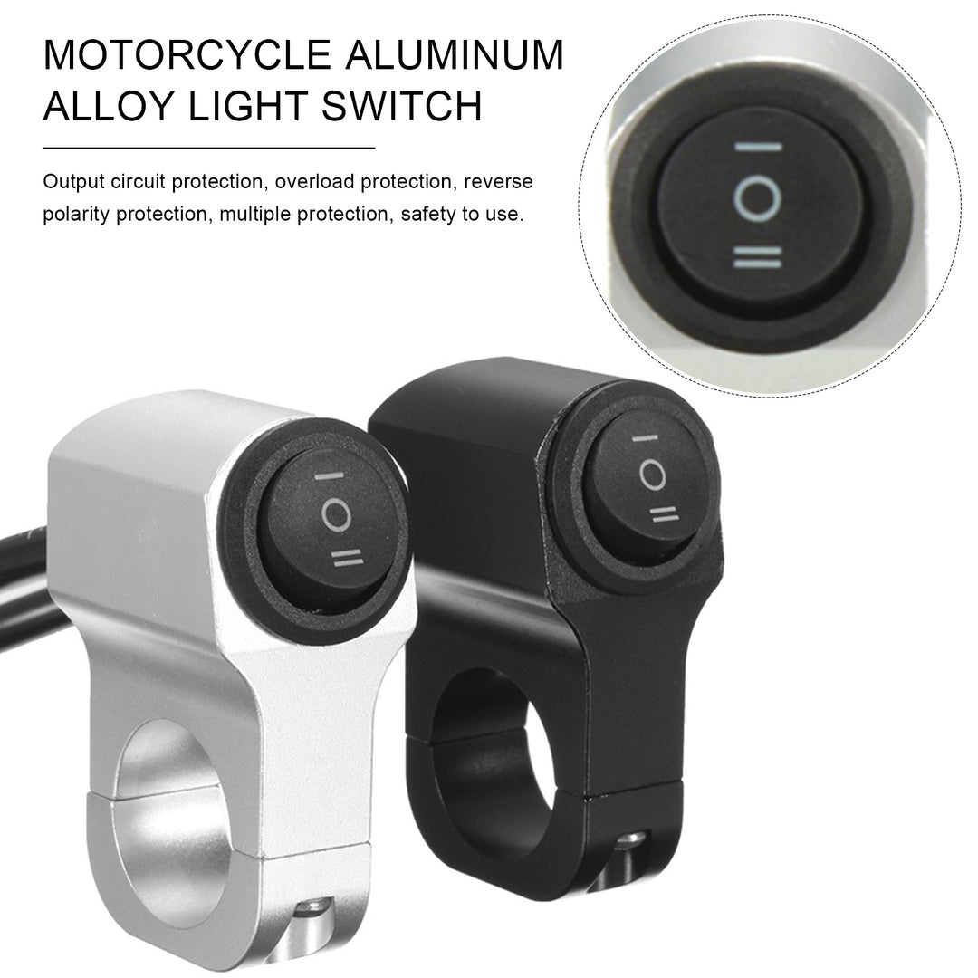 Aluminum Alloy Motorcycle Handlebar Headlight Switch 12V Waterproof 3 Position Image 1