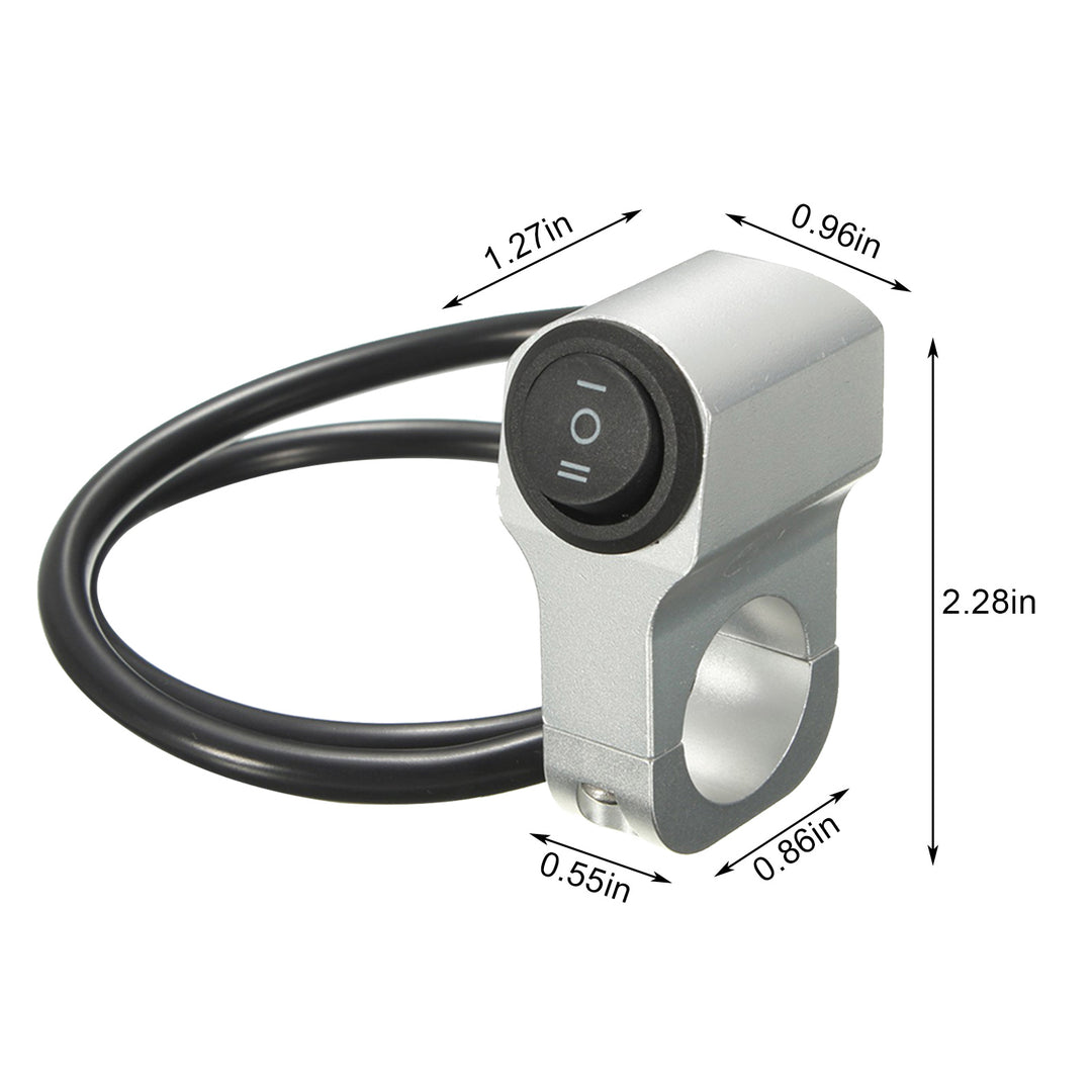 Aluminum Alloy Motorcycle Handlebar Headlight Switch 12V Waterproof 3 Position Image 3