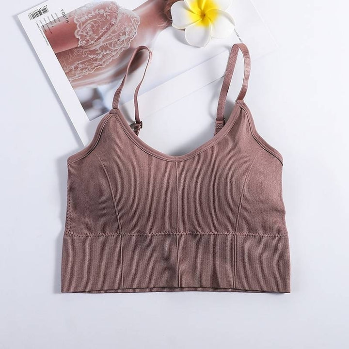 Seamless Backless Sports Bra Women Adjustable Strap Yoga Vest Padded 7 Colors Image 6