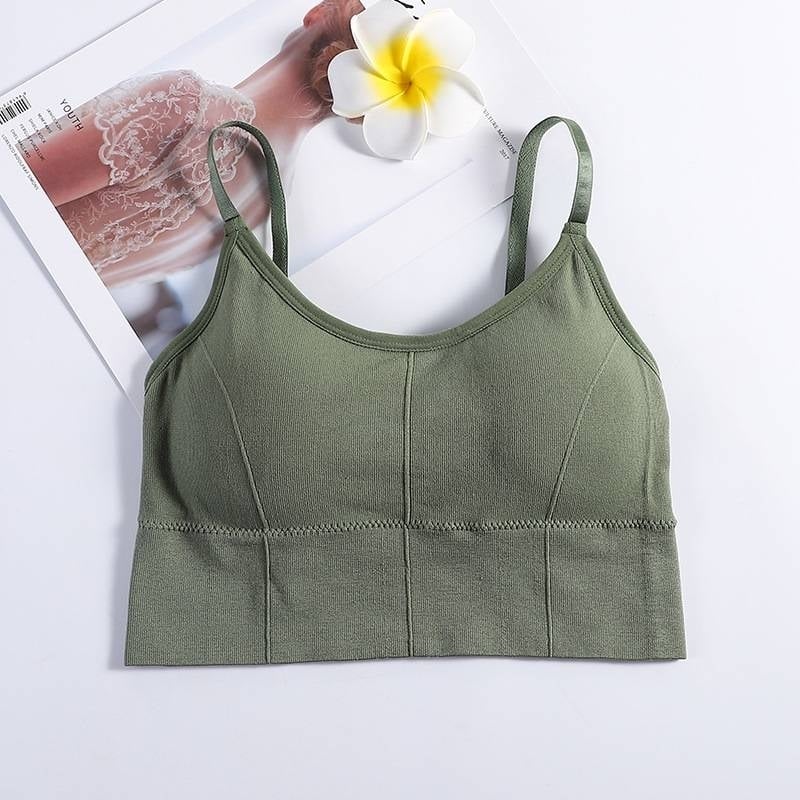 Seamless Backless Sports Bra Women Adjustable Strap Yoga Vest Padded 7 Colors Image 1