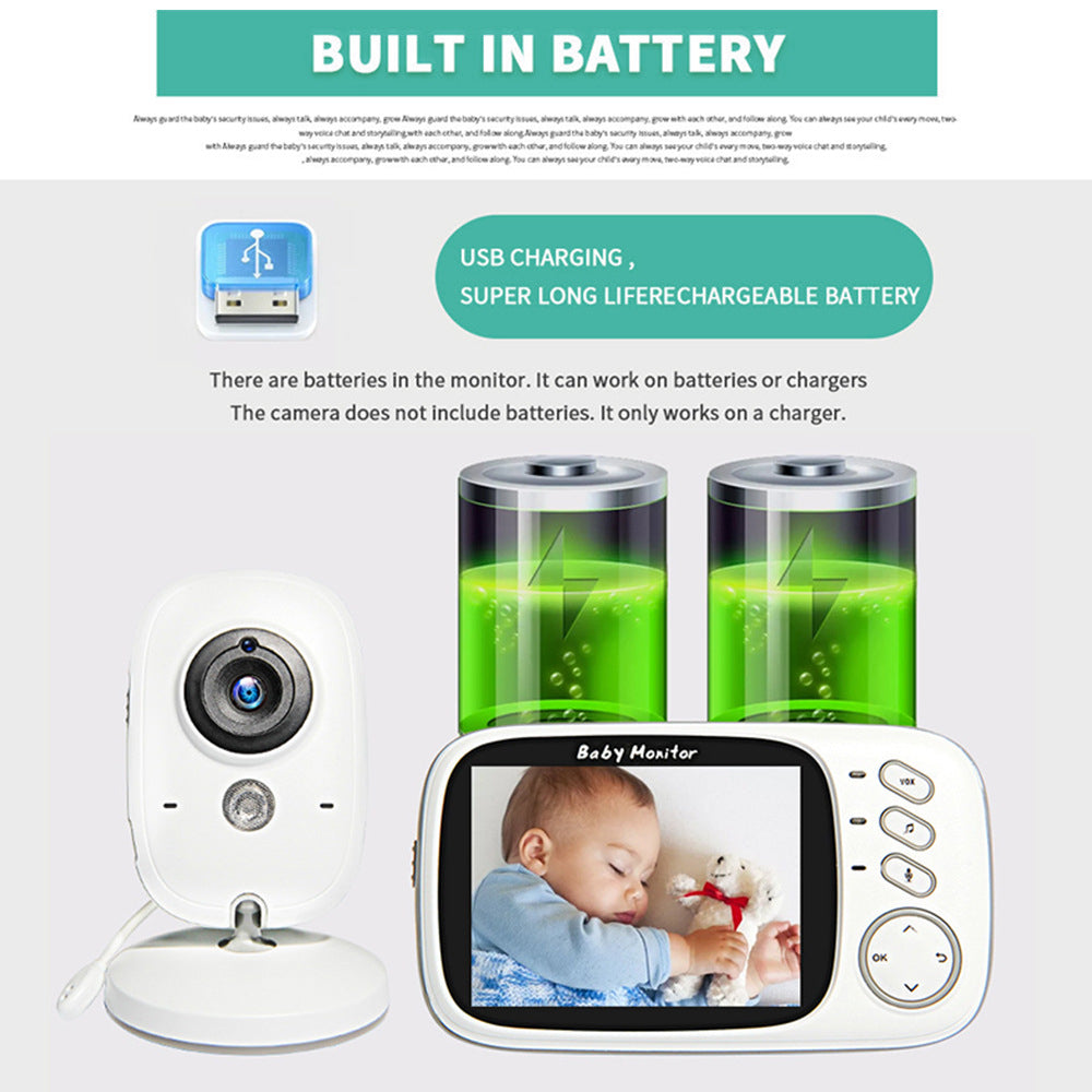 VB603 Video Baby Monitor 3.2 Inch LCD Wireless Night Vision Two Way Audio Image 3