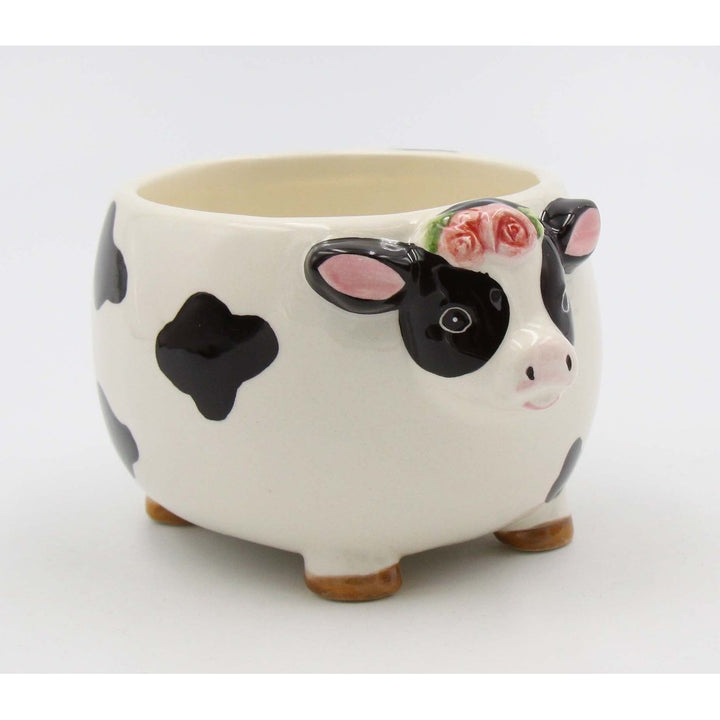 Ceramic Cow Candy Bowl Indoor Planter 5x4 Image 6