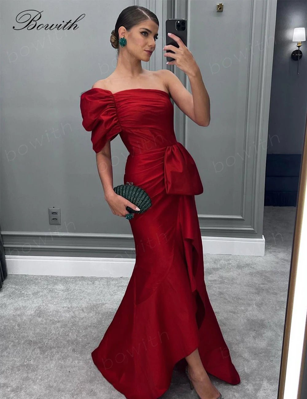 Bowith Luxurious Long Evening Dresses One Shoulder Party Elegant Dresses for Women Mermaid Evening Gown for Gala Party Image 2