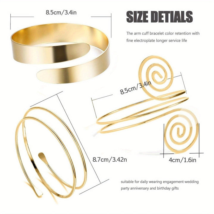 6PCS 14K Gold Plated Open Twist Eternity Band For Women Elegant And Luxury Style For Daily Wear Image 4