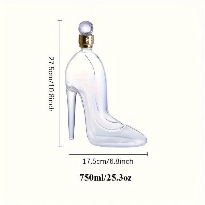 Chic High Heel-Shaped Glass Wine Decanter - 12.68Oz Borosilicate Transparent Easy To Clean - Perfect For Kitchen and Image 3