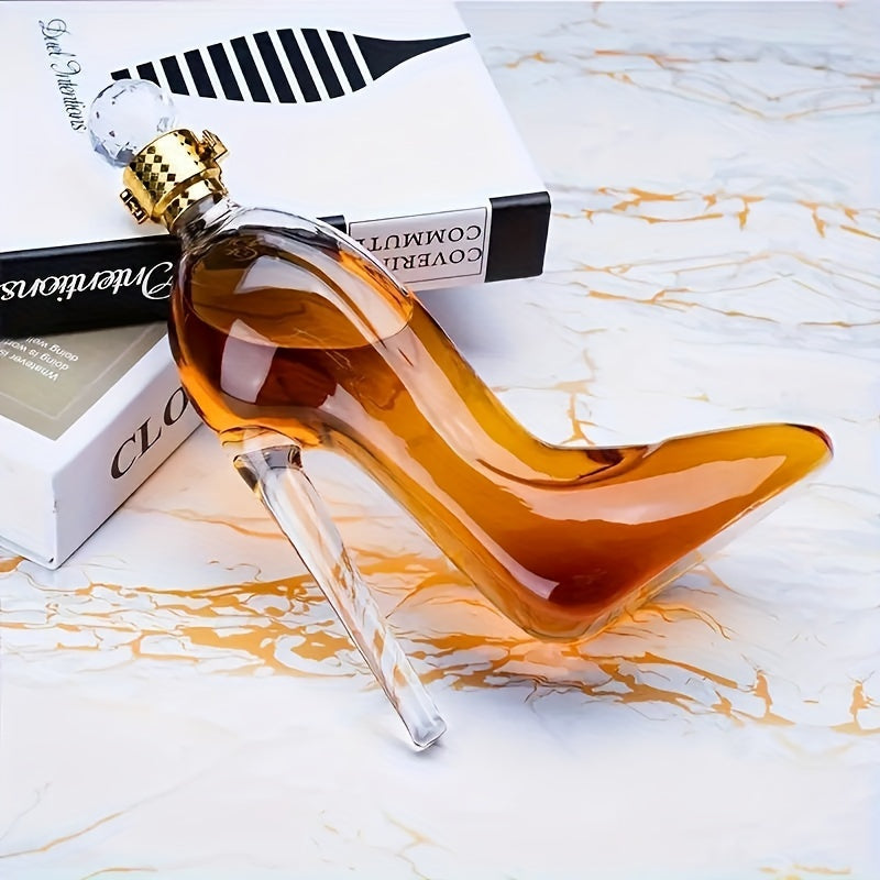 Chic High Heel-Shaped Glass Wine Decanter - 12.68Oz Borosilicate Transparent Easy To Clean - Perfect For Kitchen and Image 4