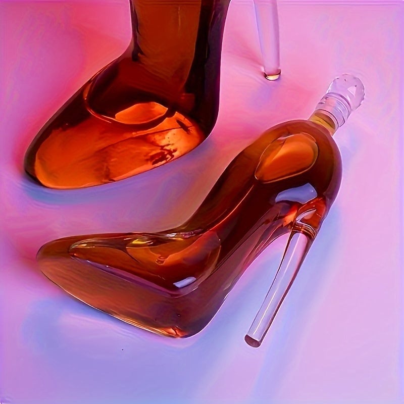 Chic High Heel-Shaped Glass Wine Decanter - 12.68Oz Borosilicate Transparent Easy To Clean - Perfect For Kitchen and Image 7