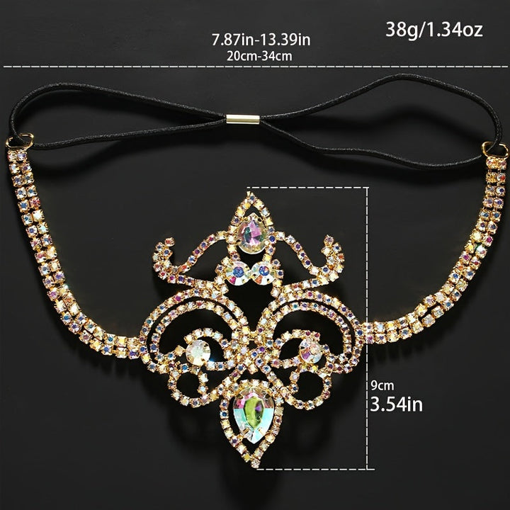 Golden Geometric Rhinestone Leg Chain Elastic Sexy Body Jewelry Fashionable Thigh Accessory With Stretch Cord Image 4