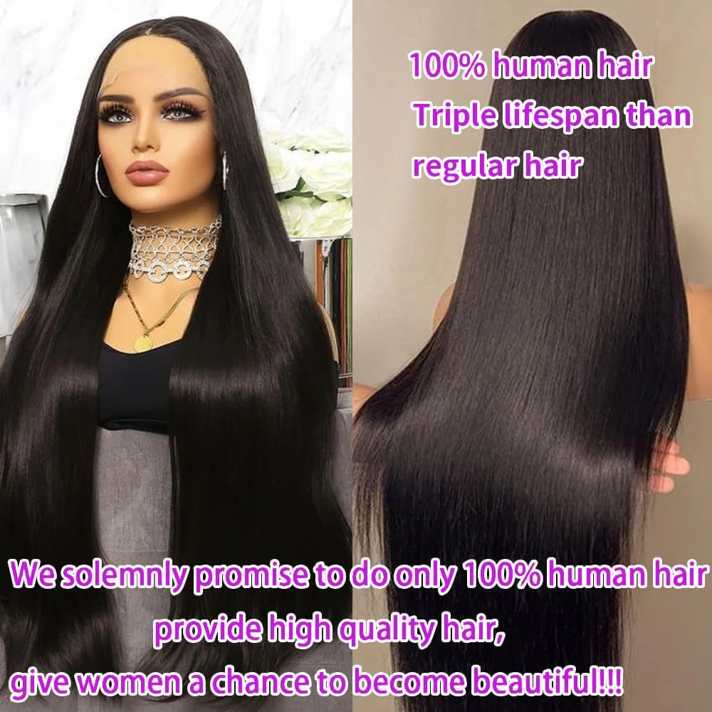 HD Lace Front Human Hair Wigs Straight 13x4 13x6 Transparent Lace Frontal Human Hair Wigs Perruques Cheveux Humains Pre Image 3