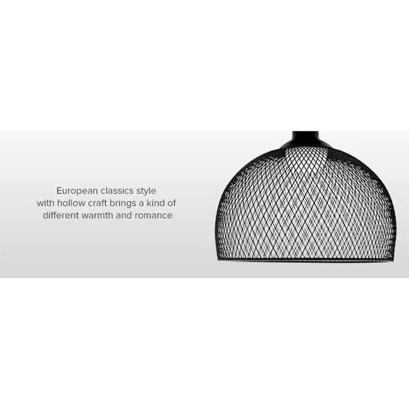 12V DC Matte Black Pendant Light LED Cage Shade Kitchen Dining Room Fixture Image 3