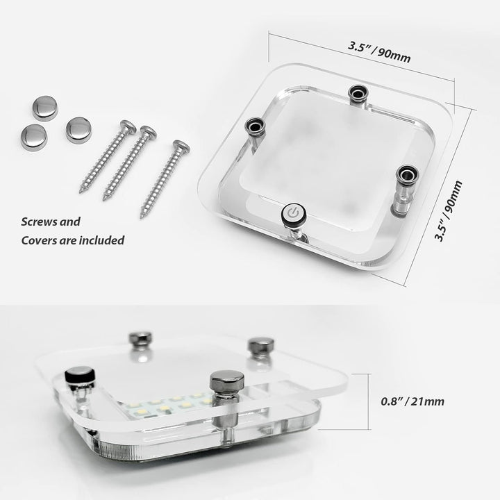 12V 3.5in LED Ceiling Panel Light Fixture Warm White Acrylic for RV Boat Marine Image 4