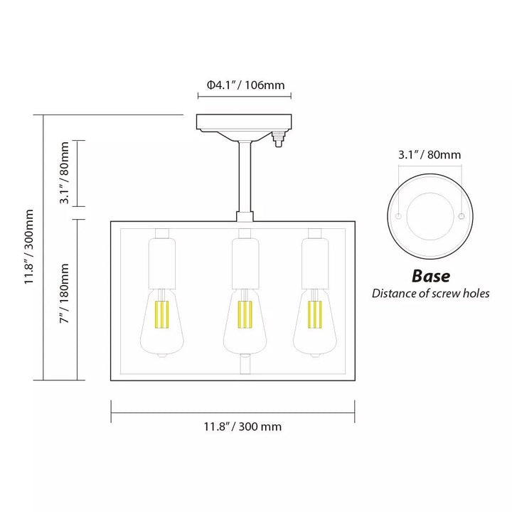 12V Vintage Matte Black RV Ceiling Light Fixture with LED Edison Bulbs Switch Image 7