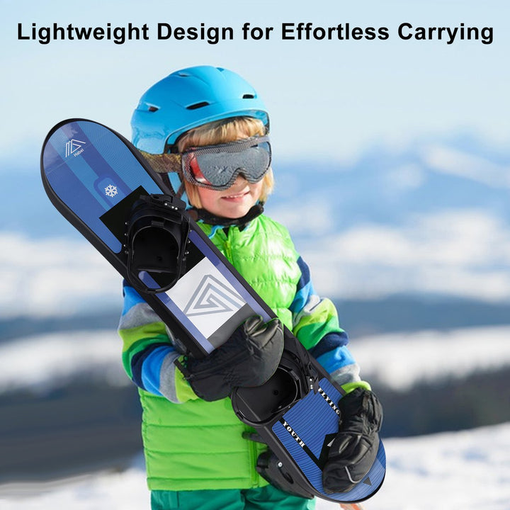 Single Ride Snowboard Bi-directionality Plastic Snowboard Kids Ski Snowboard with Ultra-Smooth Bottom and Ratchet Image 1