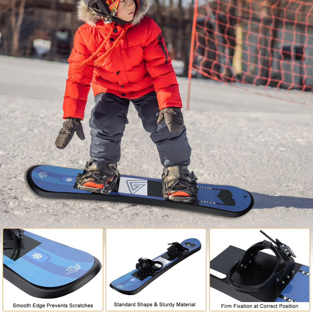 Single Ride Snowboard Bi-directionality Plastic Snowboard Kids Ski Snowboard with Ultra-Smooth Bottom and Ratchet Image 4