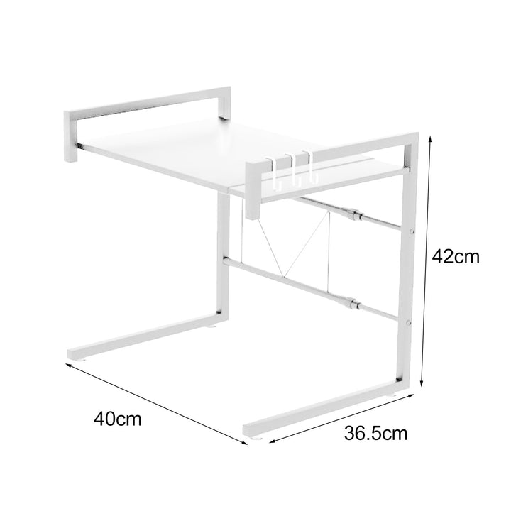 Microwave Oven Rack Non-Slip Expandable Length Multipurpose Adjustable Microwave Oven Storage Rack for Utensils Towels Image 7