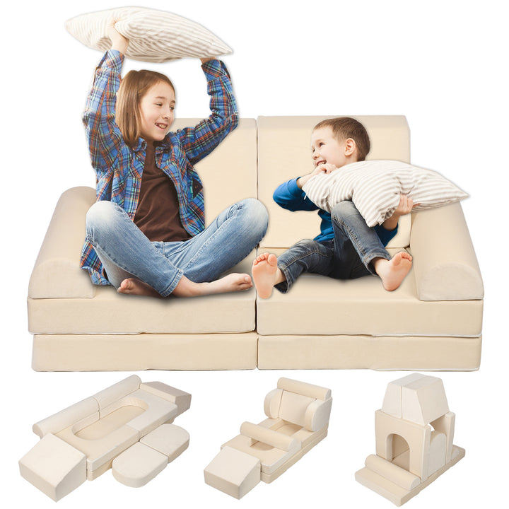 Ultimate Modular Kids Play Couch Toddler Play Sofa Sponge Filling Block Play Couch Children Detachable Play Modular Image 7