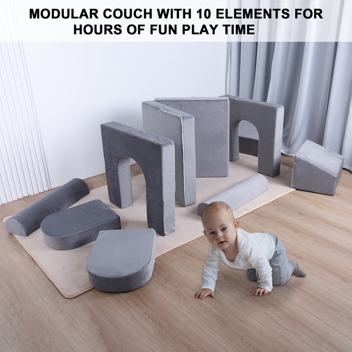 Ultimate Modular Kids Play Couch Toddler Play Sofa Sponge Filling Block Play Couch Children Detachable Play Modular Image 10