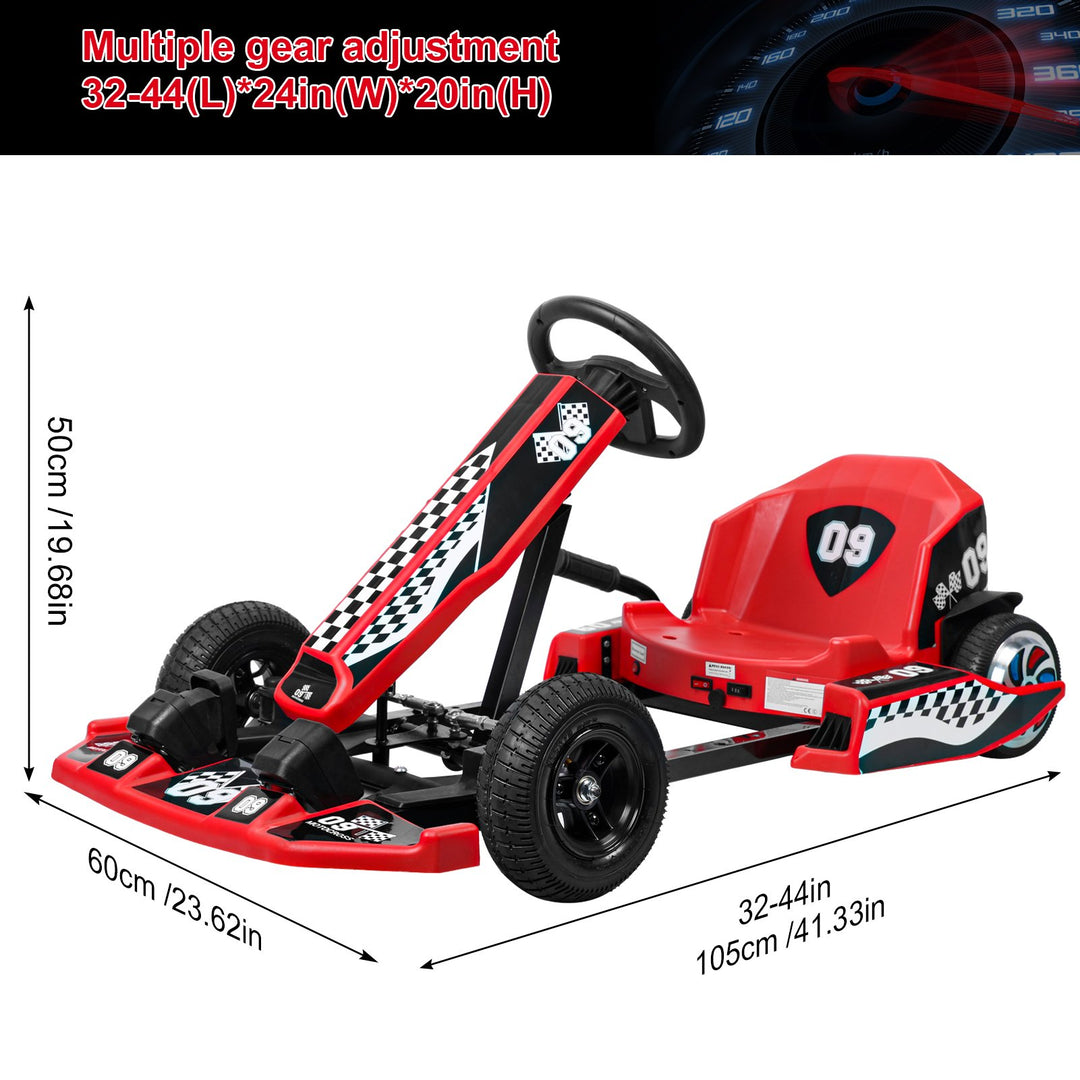 Go Kart36V Electric Go Kart for Kids16 MPH Drift Kart with 350W MotorDrift/Sport ModeLength Adjustment Image 6